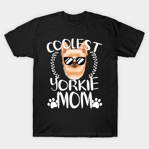 Glasses Coolest Yorkie Dog Mom T-Shirt by mlleradrian